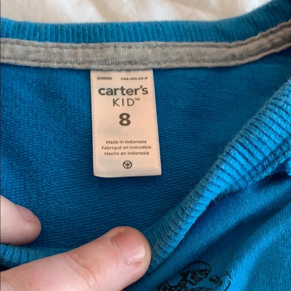 Boys blue long sleeve shirt/light sweatshirt - Picture 3 of 3